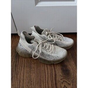 Steve Madden White Maxima-R Rhinestone Bling Sneaker Casual Shoe Women’s 10